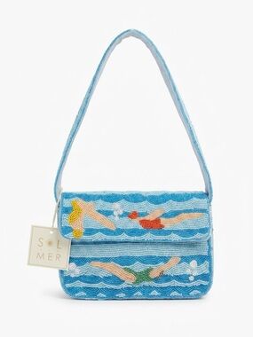 Sol and Mer Beaded Retro Swimmer Baguette Shoulder Bag